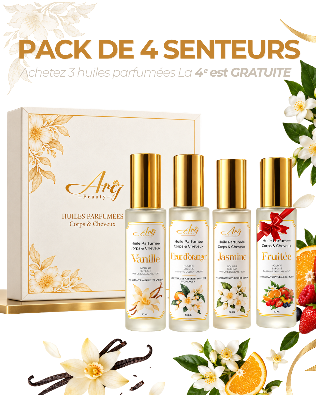 Pack Signature — 3 Huiles Parfumées + 1 Offerte